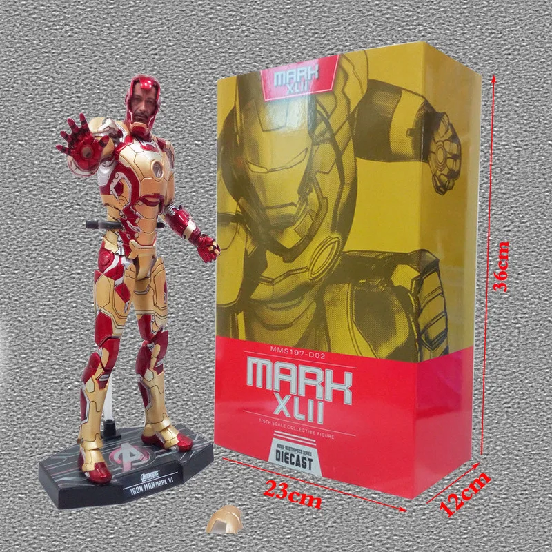 New In Box Горячие игрушки; ЖЕЛЕЗНЫЙ ЧЕЛОВЕК Марк XLII MK42 с светодиодный свет 1/6th весы фигурка Коллекционная модель игрушка