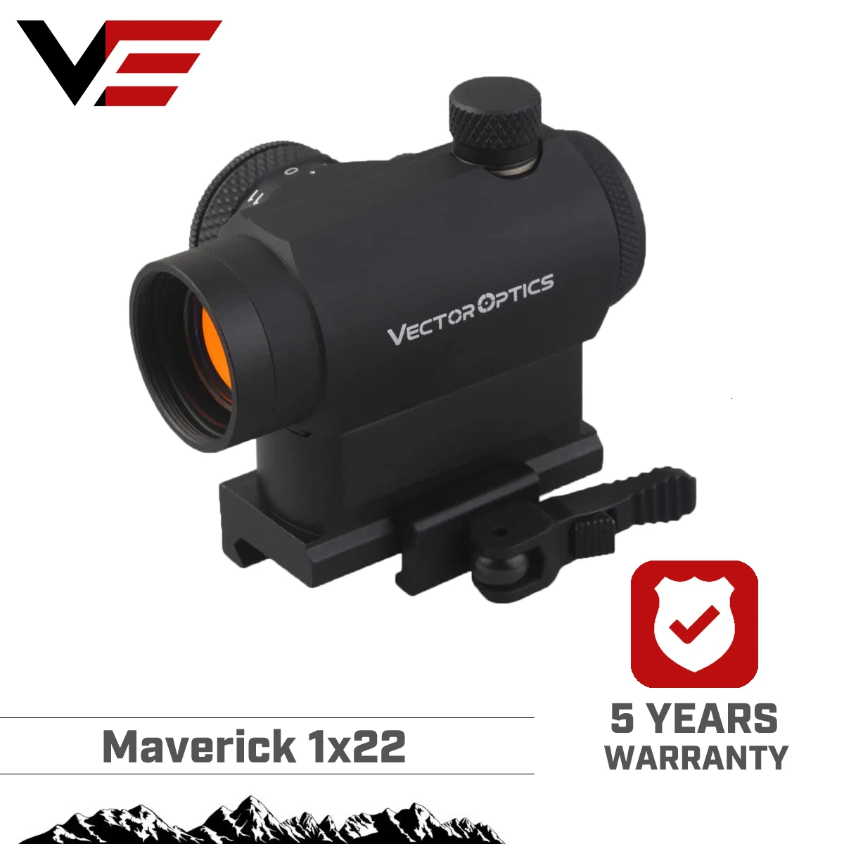 Meilleur Optique vectorielle Maverick AR15 M4 1x22 point rouge tactique portée vue avec 20mm à dégagement rapide haute Riser Picatinny Base de montage