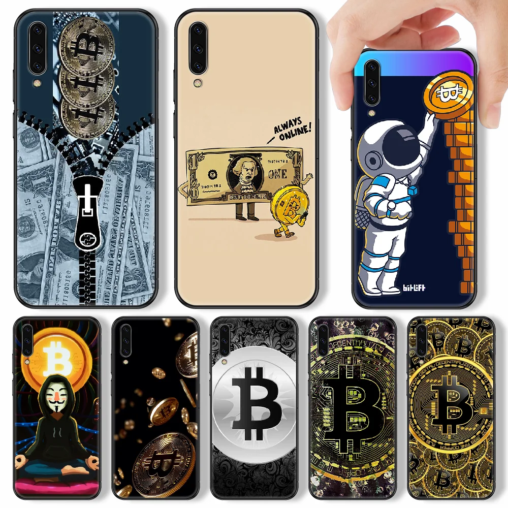 Funny Bitcoin money Phone Case For Samsung Galaxy A10 A12 A20E A21S A30 A32 A40 A50 A51 A52 A70 A71 A72 A5 A6 A7 2016 20 black | Мобильные