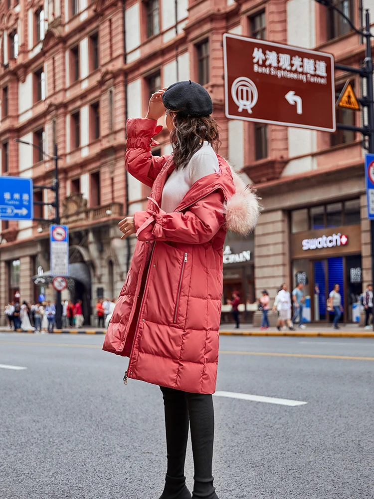 Winter Jacket Women Down Coat Female 80% Duck Womens Long Coats Fit Warm Large Fur Hooded Clothes 2019 LW1551 | Верхняя одежда