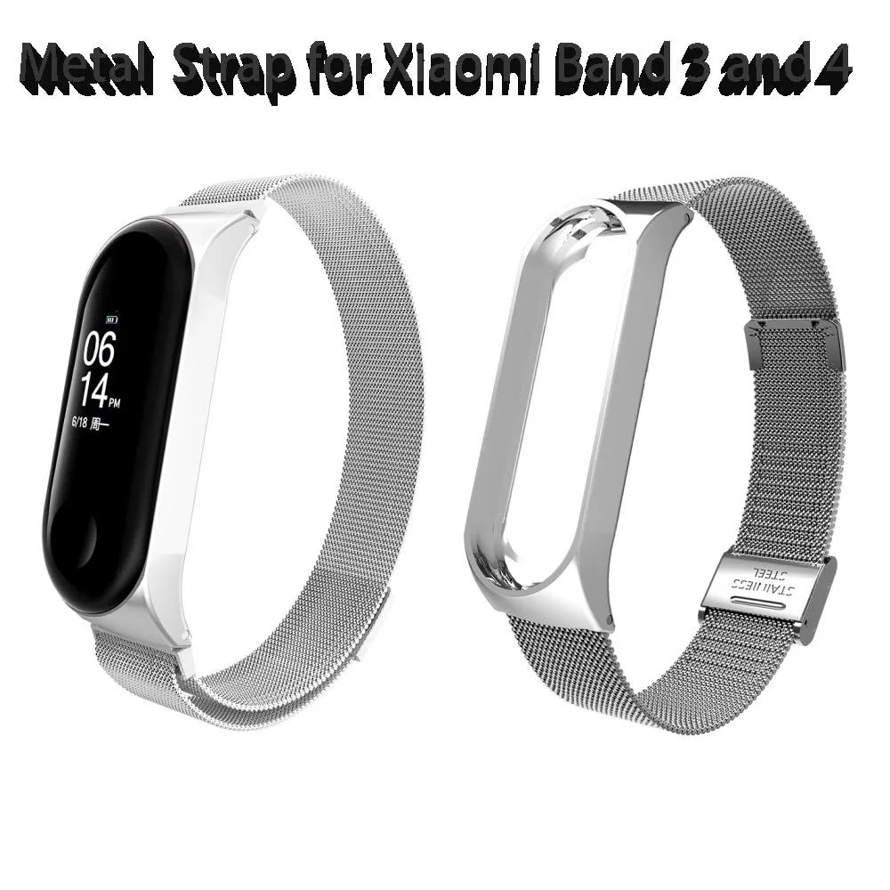 

Metal Strap for XiaoMi band 3 and 4 Stainless Steel Magnetic Wristband Smartband Watch Xiomi Xaiomi Xiami Xaomi Xaiomy Bracelet