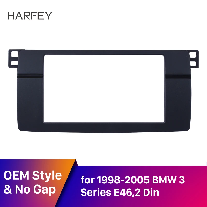 Harfey 2Din фасции рамка для 1998-2005 BMW 3 серии E46 dvd-плеер Dash CD крышка отделка Монтажная