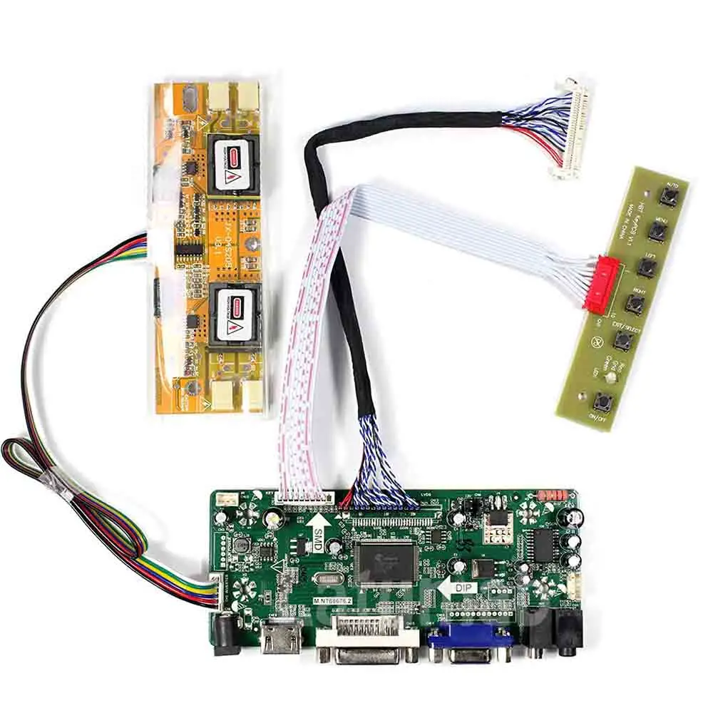 Новый ЖК-контроллер Latumab для LVDS фотомонитор телефона HDMI + DVI VGA аудио бесплатная