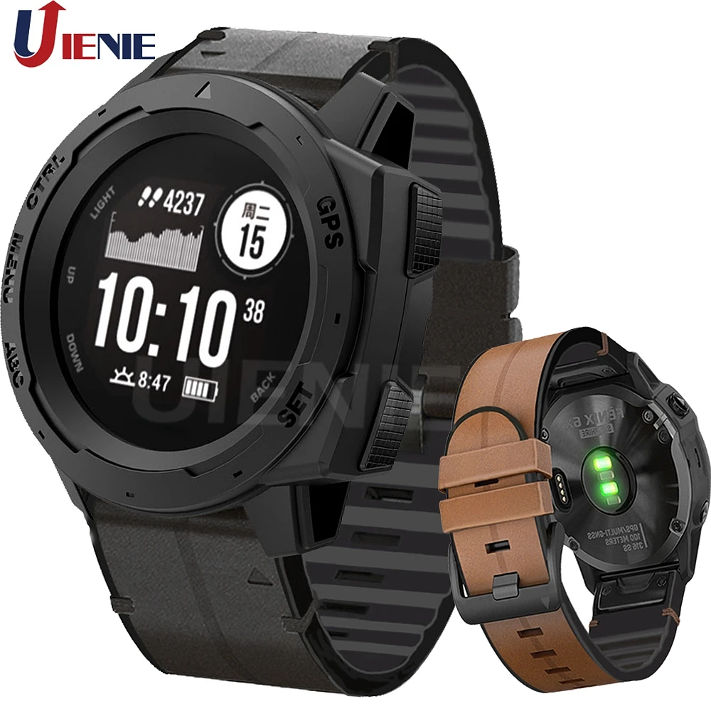 Garmin Fenix 6 Bracelet Leather - 22mm Leather Watch Band Instinct/ Fenix 5 - Aliexpress