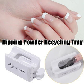 

Portable Recovery Box Nail Glitter Powder Container Recycling Dipping Powder Dust Tray Nail Art Caviar Sequin Storage