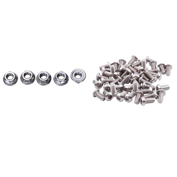 

75 Pcs Accessories: 50 Pcs M6X12mm Hex Socket Button Head Screws & 25 Pcs Serrated Flange Metric Hex Lock Nuts M6