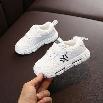 

Comfy kids Leather Sneakers shoes for children's run shoes flat with girls boys sneakers Children's White Skate Shoes size 21-30