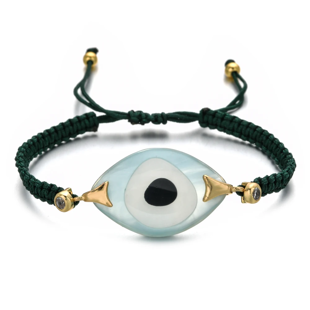 10 шт./лот модный браслет Evil Eye для женщин Boho браслеты ювелирные изделия Insta Мода Bijoux Ожерелье Черный ремень Femme JeweIry - Окраска металла: A7