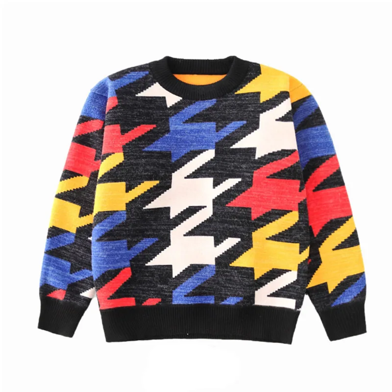 Brand New Kids Sweaters For Boy New Year Warm Sweater For Teenagers Pullover Knitted Winter Clothes for Children Age 14 to 4 T
