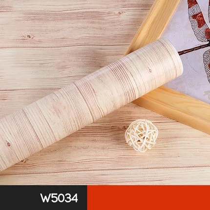 W5034 ПВХ водонепроницаемая самоклеящаяся настенная бумага для мебели DIY домашний декор для кухни шкафы подкладка на полку виниловый древесный Контакт Бумаги - Цвет: W5034