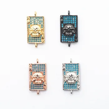 

New Arrivals Colored Zircon Skull Rectangular Ornament Brand DIY Handicraft Accessories Wholesale