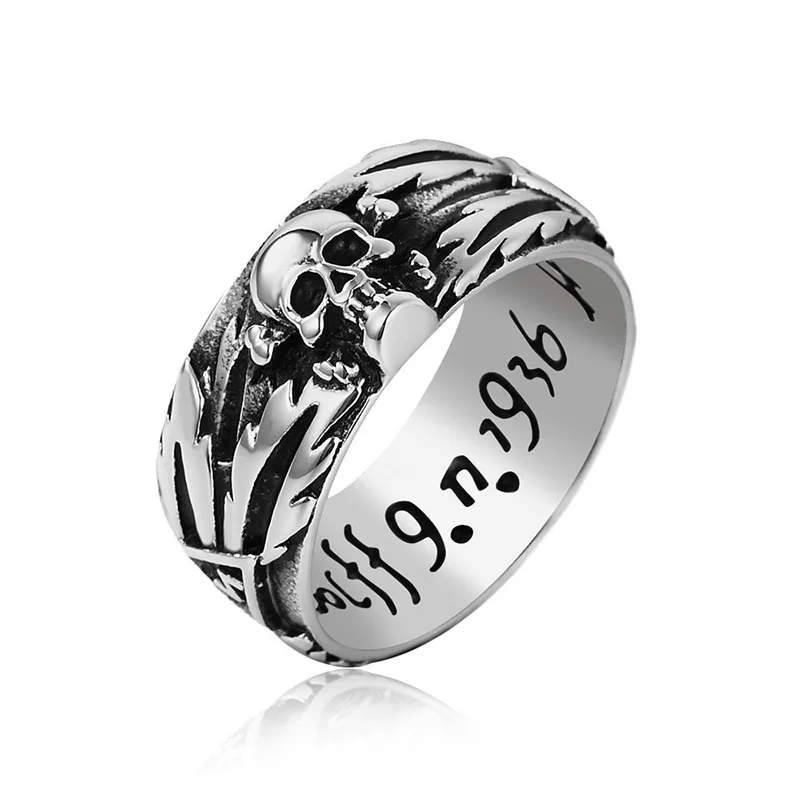 

Lover's Ring Retro Personality Vintage Carved Cross Skull Couple Ring Men and Women's Ring Jewelry US Size 6 to 13 R042