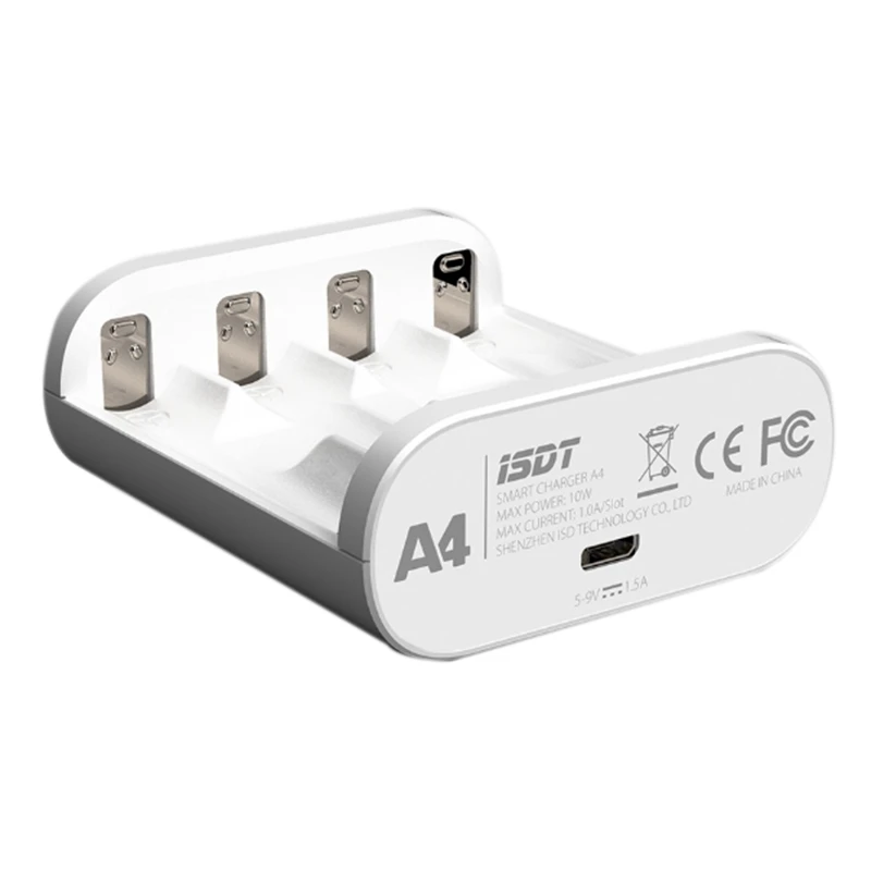 Isdt A4 умное зарядное устройство Aa и Aaa 10500 12500 аккумулятор Nimh Nicd Li-Lon Lifepo4 перезаряжаемые батареи с Usb портом - Цвет: White