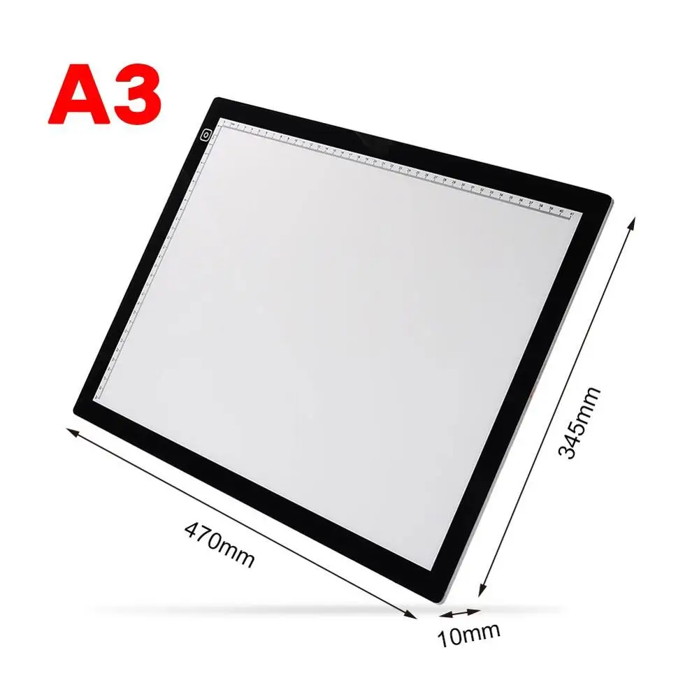 A3 No Dimming СВЕТОДИОДНЫЙ цифровой планшет A3 A4 A5 с USB, портативный графический планшет, доска для черчения, ультратонкая доска для черчения, светильник, коробка для копирования - Цвет: A3 No Dimming