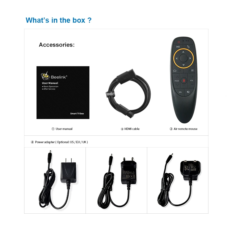 Мини ТВ приставка Beelink GT1 Android 8 1 S905X2 с голосовым пультом дистанционного