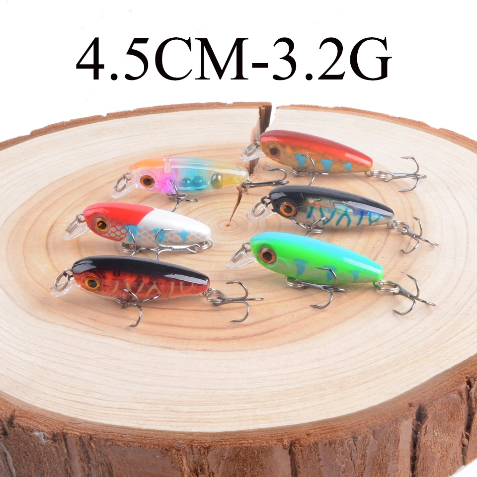 

Приманка в японском стиле, 6 шт., маленькие приманки для рыбалки, 3,2 г, 45 мм, медленно тонущий гольян, жесткая приманка для окуня, снасти для форели, 3D глаза