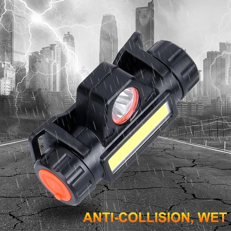Hlxg mini XPE+ COB светодиодный налобный фонарь, зарядка через USB, рыболовные фары, прожектор, прожектор, портативный фонарик, автомобильные аксессуары, 1 комплект