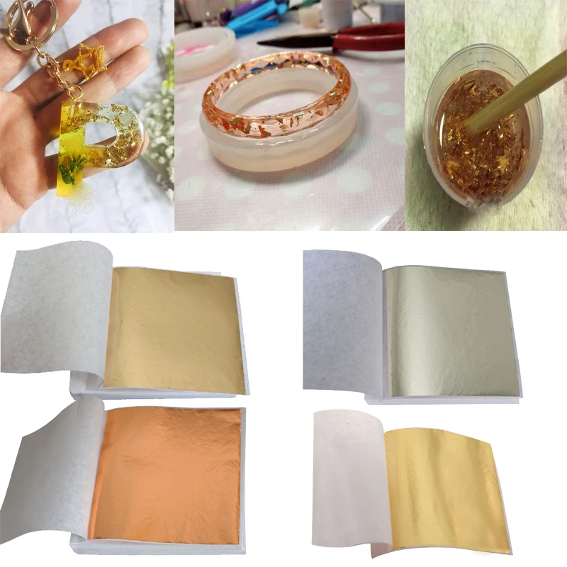 GoldLeafingEpoxyResinPolymerClayTextureCraftImitationFoilPaperLeafGildingDIYArt