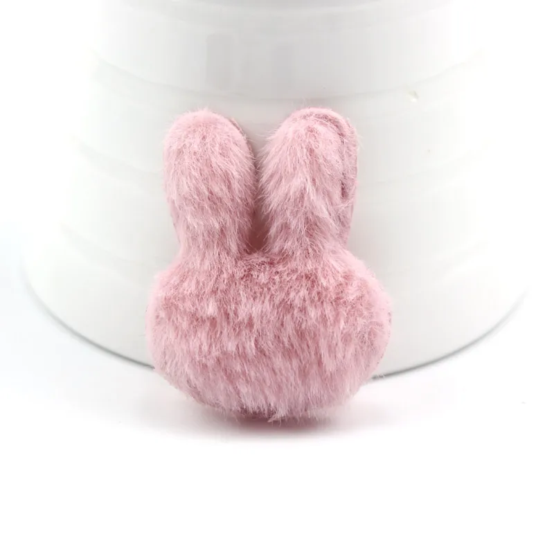 Korea pink 18 шт. 3,5*4 см наполнитель плюшевый пушистый кролик форма головы мягкие аппликации для детей заколки для волос патчи Декор Орнамент Аксессуары - Цвет: Korea pink