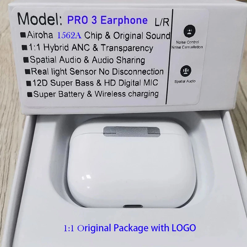 Tws Bluetooth-наушники Pro 3 True Airoha 1562A чип настоящие ANC-шумоподавление прозрачный