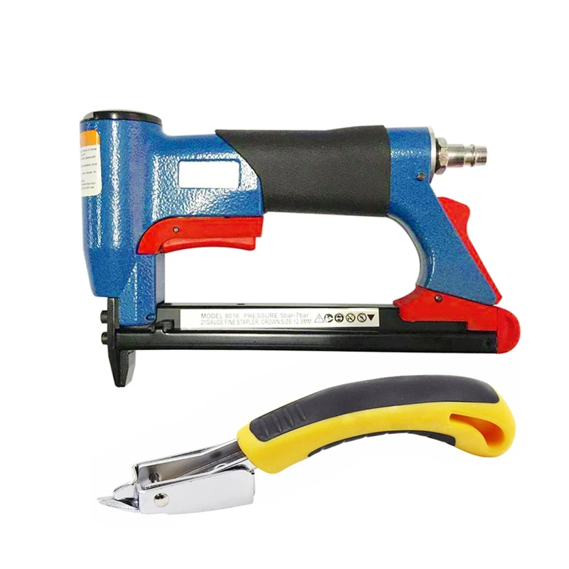 2 Pcs Pneumatic Air Stapler Nailer Fine Stapler Tool for Furniture Nailer Tool 1 Pcs 15Cm & 1 Pcs 14.5x20x4.3Cm