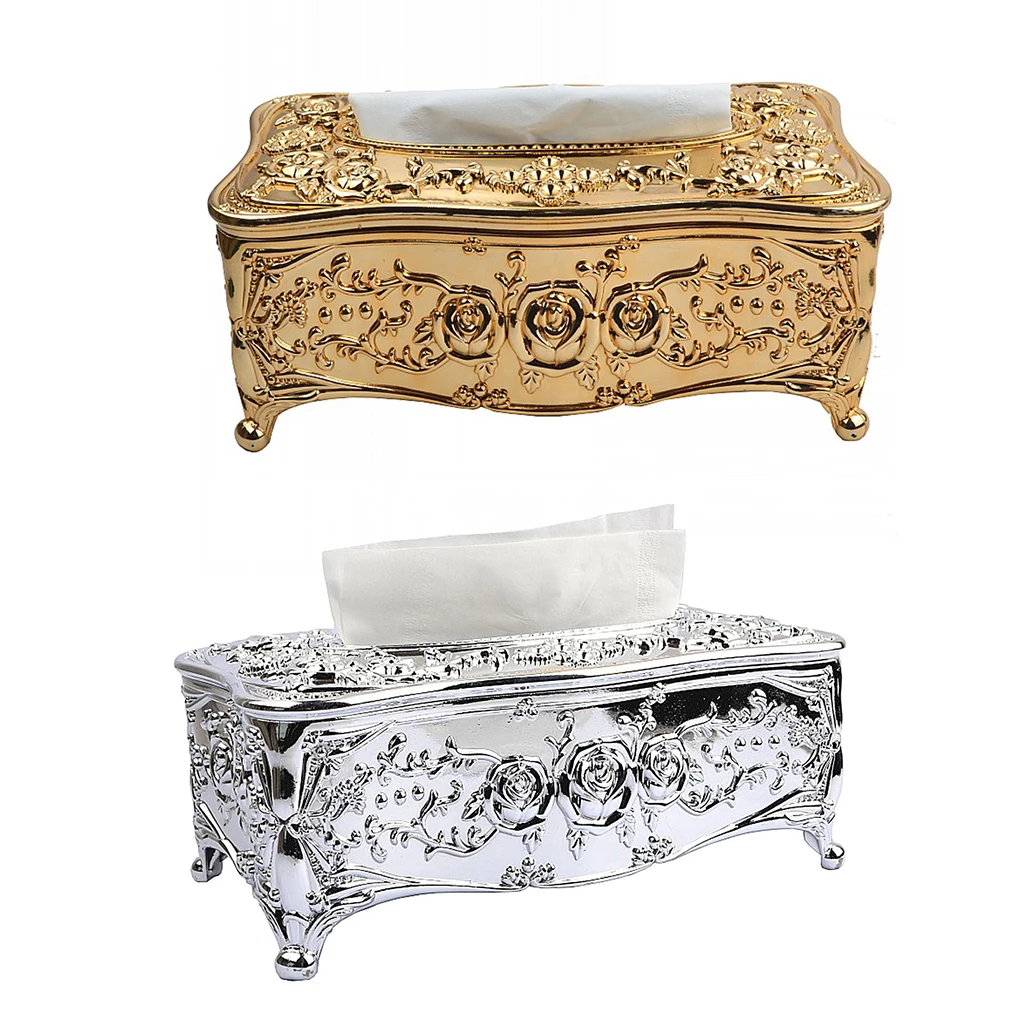 Conventional Nordic Tissue Box Elegant Acrylic Resin Flowery Napkin Holder Cover Vintage Style Acrylic Napkin Paper Cover Holder