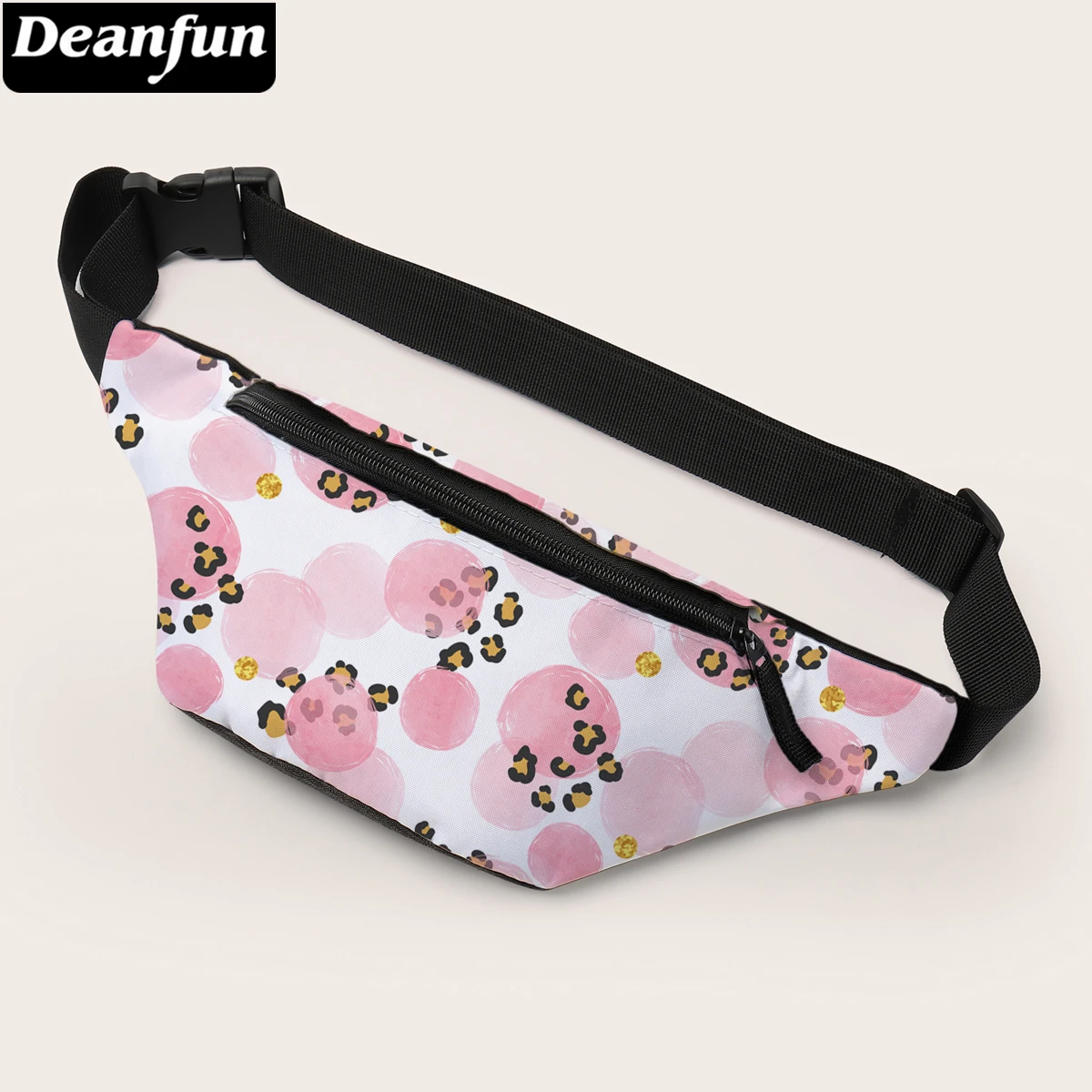 Розовая леопардовая поясная сумка Deanfun сумочка на молнии дорожная бананка