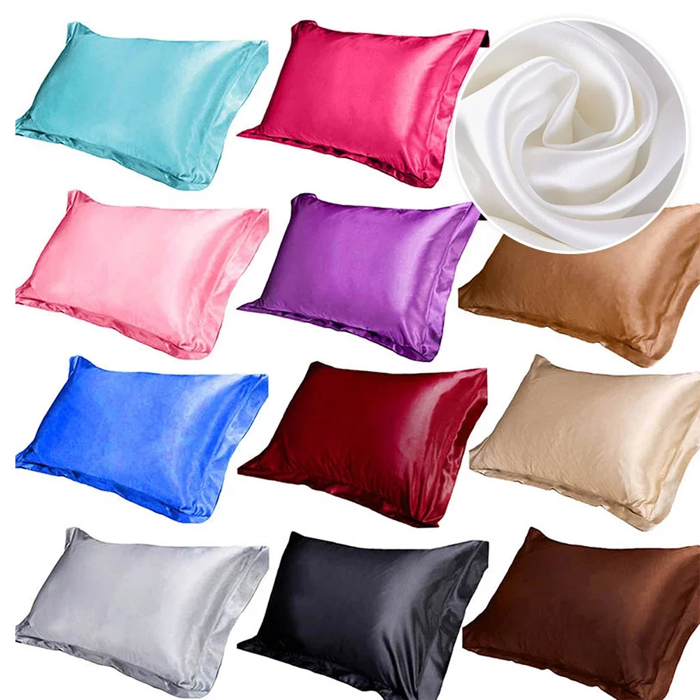 Pure Emulation Silk Satin Pillowcase Comfortable Pillow Cover