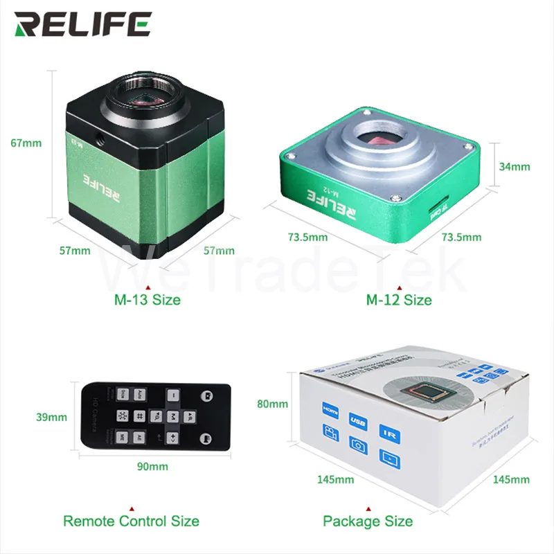  Aluminum Alloy 38 Million Pixels HDMI Trinocular Microscop Camera for Phone PCB CPU Micro Repair RE