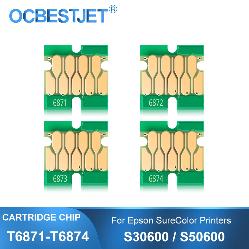

New Upgrade T6871-T6874 T6871 T6874 Ink Cartridge Chip For Epson SureColor S30600 S50600 SC-S30600 SC-S50600 Printer Chips