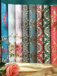 Waterproof and Moisture-proof Wallpaper Self-adhesive Bedroom European Wallpaper Net Red Background Wall Decoration Stickers