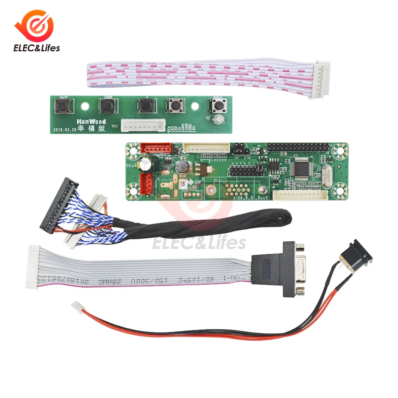 1 комплект 1 канал VGA Видео MT6820 MT6820-MD HX6820-A HX6820 V2.0 универсальный модуль платы драйвера+ LVDS кабель ЖК-дисплей FHD