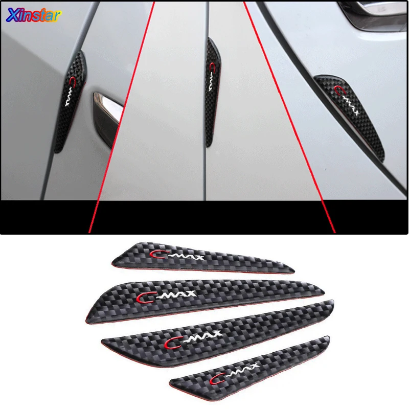 

4pcs Carbon fiber Car Door Stickers For ford cmax