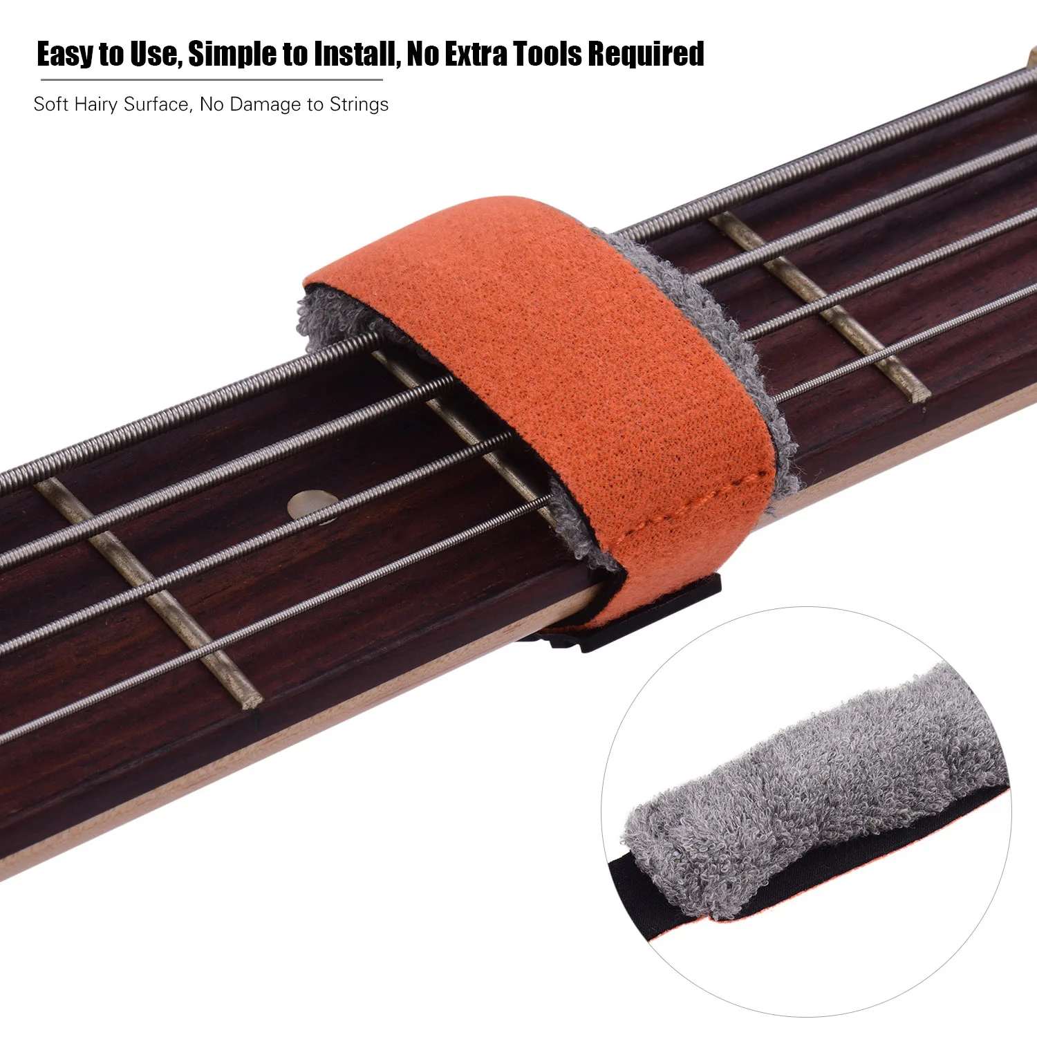 Гитары Шестерни Лада обручи 18 см Длина струны Muter для 6-бас/Электрический/Акустическая Гитары аксессуары - Цвет: Orange