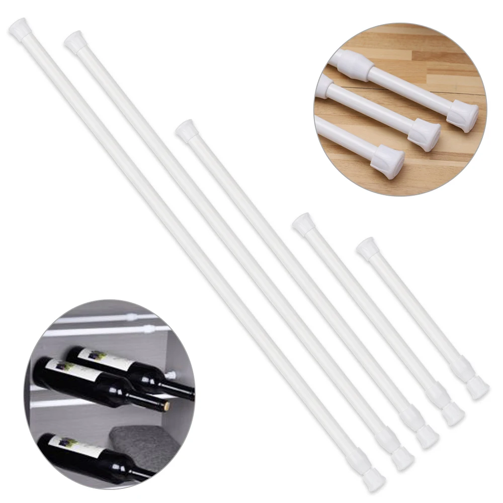 

Spring Loaded Extendable Sticks Telescopic Pole Rod Hanger for Curtain Wardrobe Curtain Rods