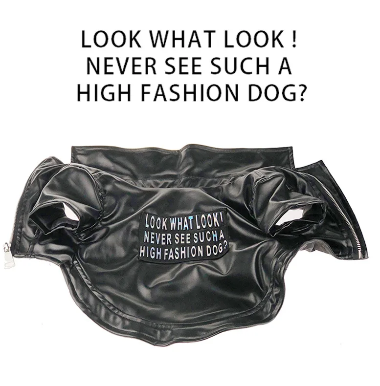Зимняя одежда для собаки из искусственной кожи мотоциклетная куртка для Одежда для собак кожаная куртка, водонепроницаемая