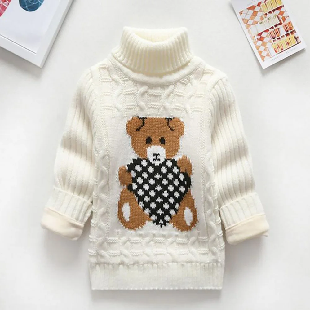 

2019 boys sweaters girls sweaters autumn winter toddler sweater kids turtleneck Children Knitted high collar Pullovers 2-8 year
