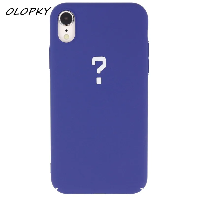 Navy Blue TPU Geometric Question Mark Pattern Matte Full Back Cover For iphone 11 7 8 plus 6 s 11Pro xs max xr x case |