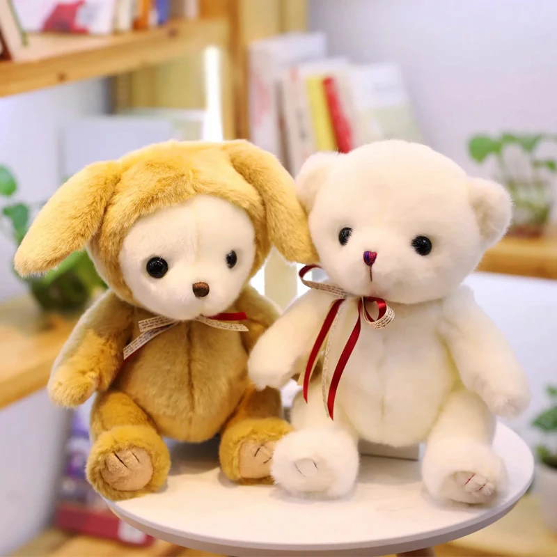 30 см Kawaii плюшевый медведь, плюшевые игрушки, милый маленький белый медведь, мягкие игрушки, плюшевые куклы, детские игрушки для мальчиков и девочек, подарки на день рождения