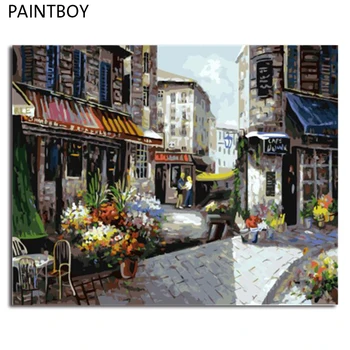 

PAINTBOY Landscape Framed Pictures Painting By Numbers DIY Digital Canvas Oil Painting Home Decor For Living Room