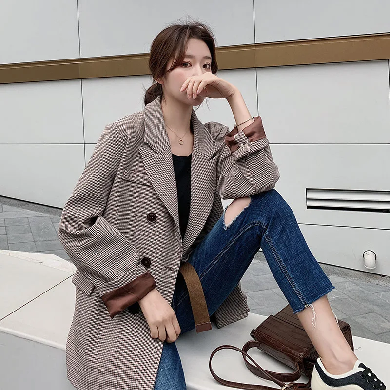 

Thousands of Birds Sub-Suit Jacket Women's Korean-style 2019 Spring And Autumn New Style Casual Loose-Fit Online Celebrity Retro
