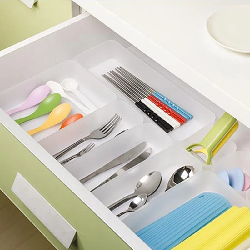 

6pcs/set Drawer Organizer Storage Box Adjustable Sundries Cosmetic Divider Container Jewelry Finishing Boxes Kitchen Organizer