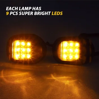 

4x Signal Light Motorcycle 9LED Amber Flush Mount Signal Lights Blinker