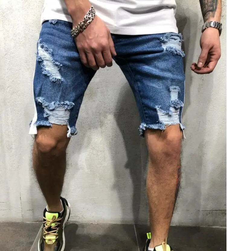 

NE 1european Ne Ripped JEANS And Ripped Mens Shorts Broken