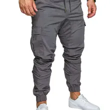 Joggers Pants Male Trousers Harem Hip-Hop Multi-Pocket Autumn Solid M-4XL New