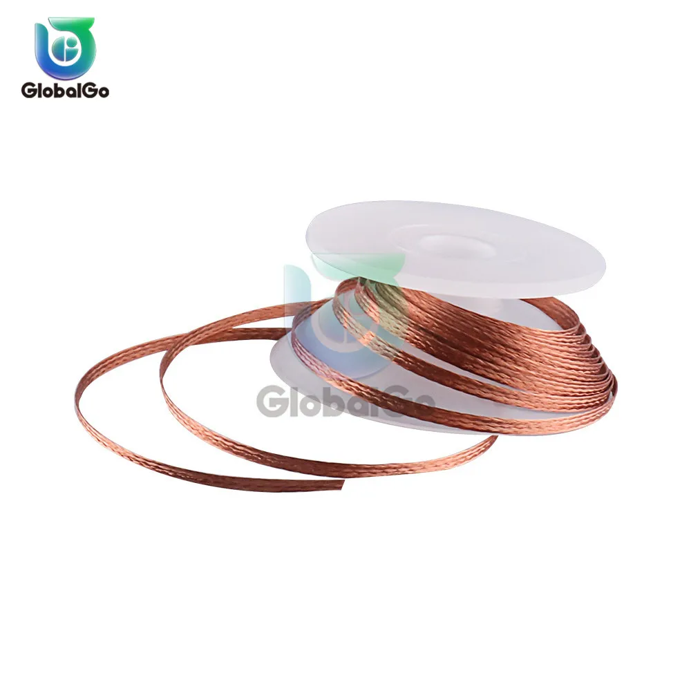 Ширина 1,5 мм 2,0 мм 2,5 мм 3 мм 3,5 мм длина 1,5 м оплетка для снятия фитиль ремонт провода инструмент для BGA всасывающий провод