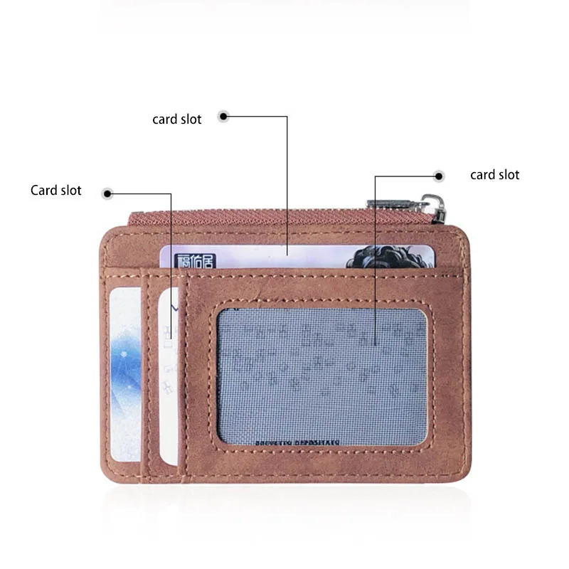 New Simple Mini Men Leather Wallet With Coin Pocket Small Credit Card Holder Slim Man's Purse For Bank Cards ID Card Case 3