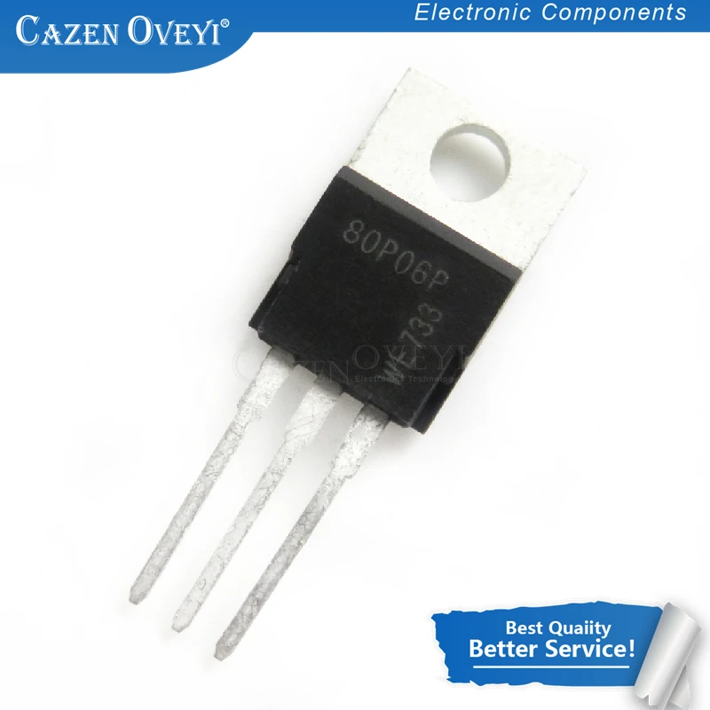 

10 шт./лот SPP80P06P SPP80P06 TO-220 60V 80A новая Оригинальная фотография
