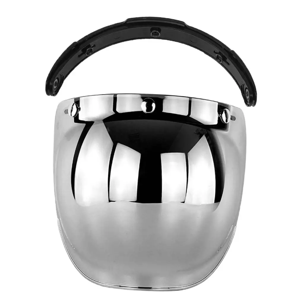 3-Snap Bubble Shield Visor Flip Up Wind Shield Lens for Street Motorcycle Helmet