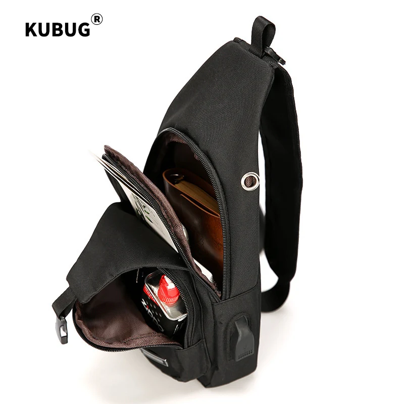 

Мужская нагрудная сумка KUBUG в Корейском стиле, повседневная Сумочка на плечо, водонепроницаемая кросс-боди Оксфорд